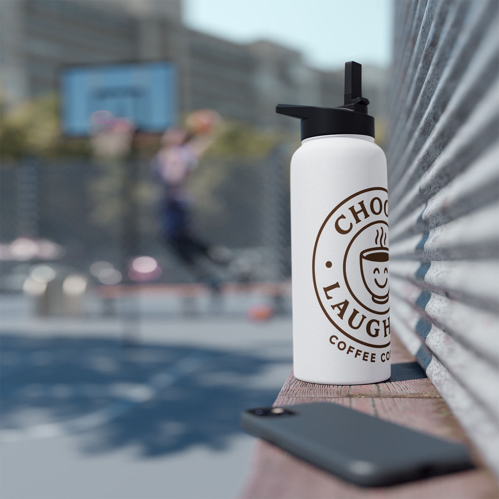 Choose Laughter Coffee Stainless Steel Water Bottle