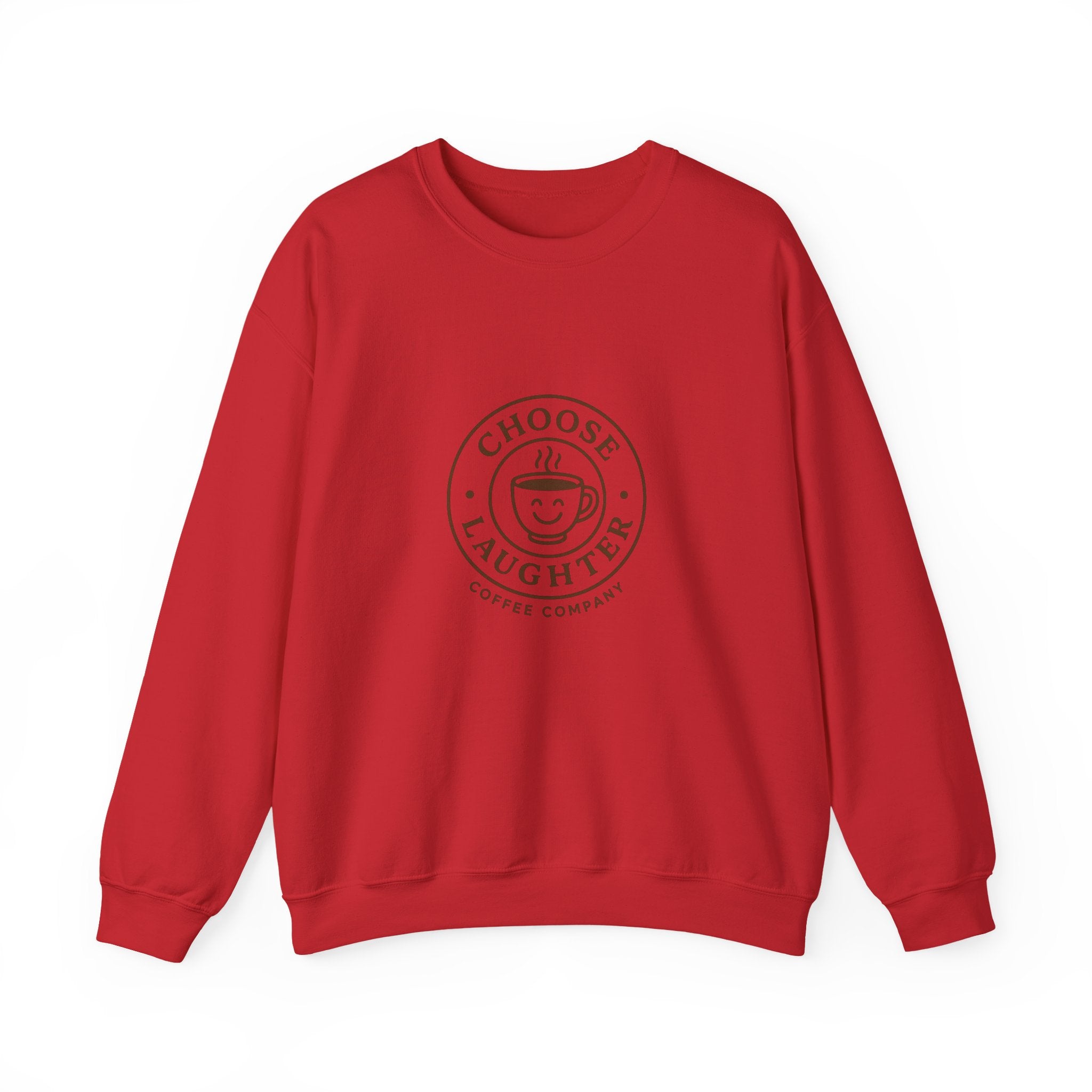 Crewneck Sweatshirt — "Choose Laughter" Coffee Logo Cozy Pullover