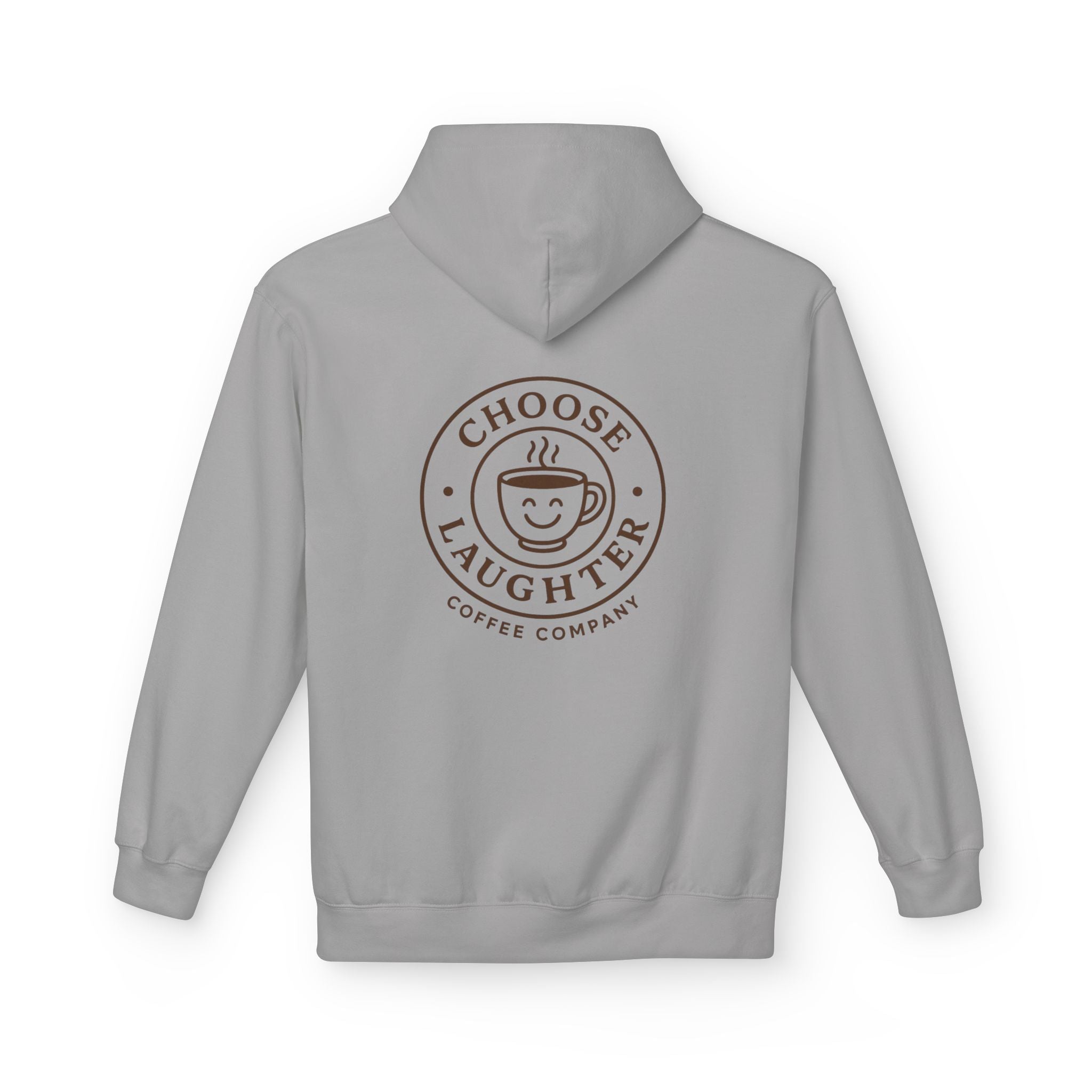 Choose Laughter Coffee Hoodie — Minimal Logo Pullover for Coffee Lovers