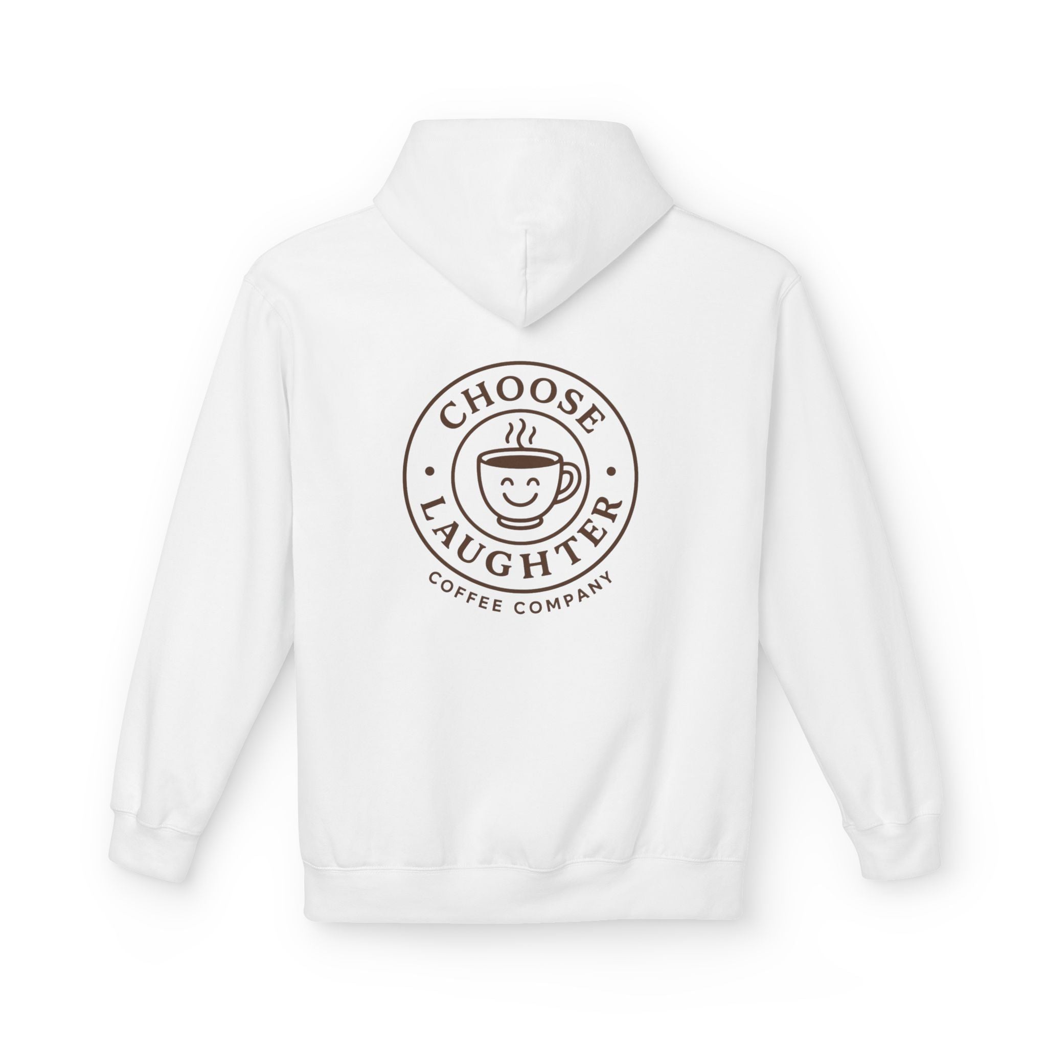 Choose Laughter Coffee Hoodie — Minimal Logo Pullover for Coffee Lovers